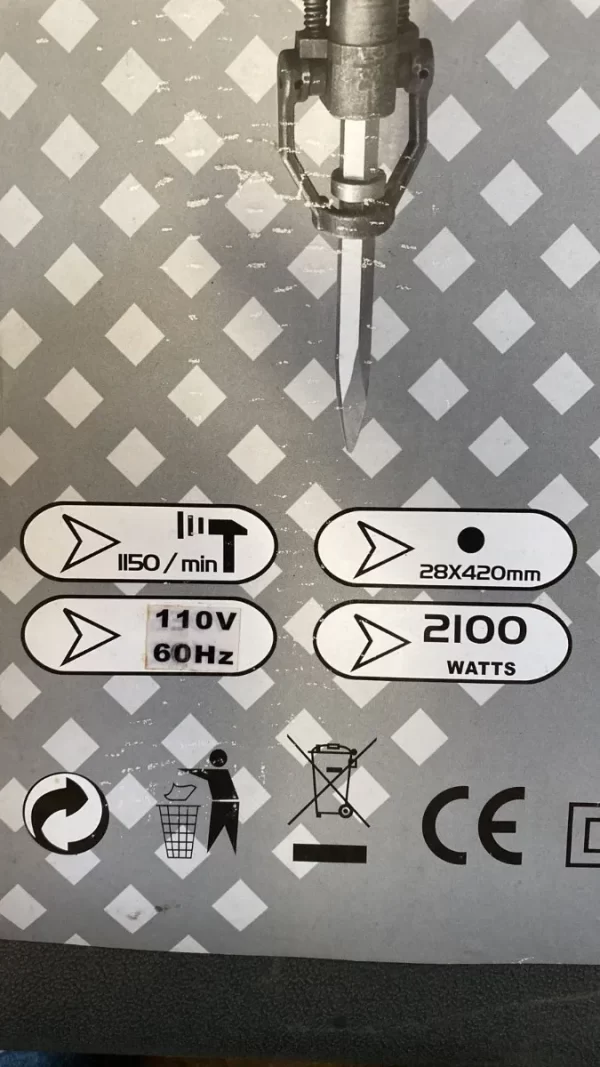 Martelo Elétrico 2100w 29kg 50j 110v - Imagem 2