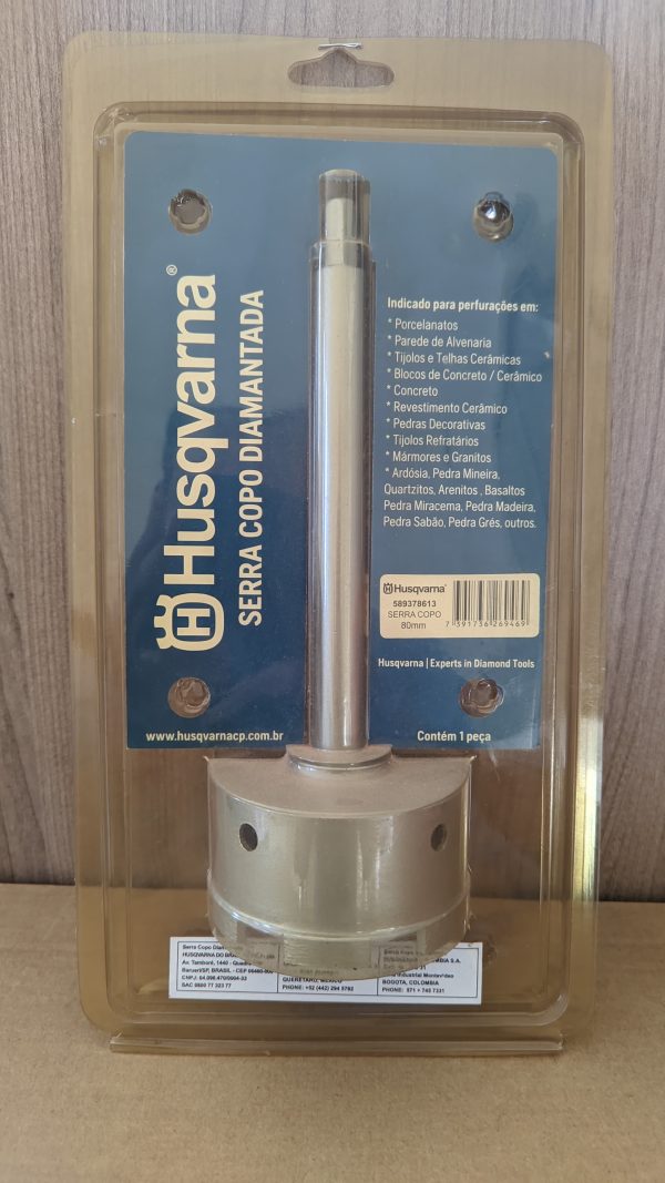 Serra Copo Diamantada 80mm Husqvarna – Perfuração Profissional com Precisão e Eficiência